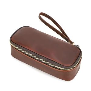 Cowhide Leather Tobacco Smoking Pipe Bag Pouch Handheld