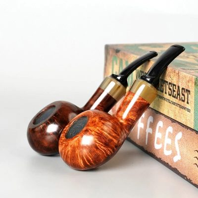 Handcrafted Phoebe Wood Pipe with Carved Finish & 9mm Filter