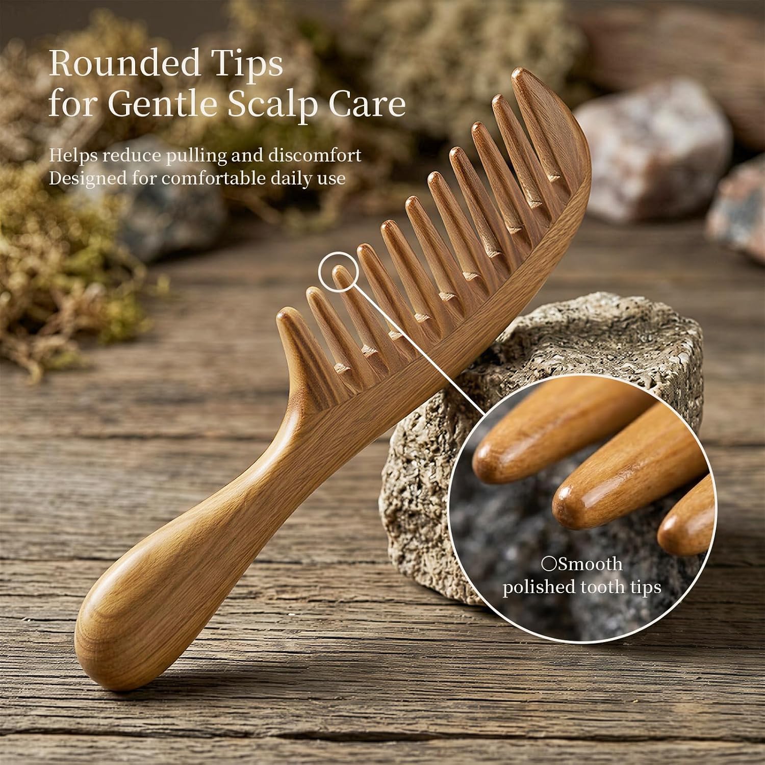Handmade 100% Natural Green Sandalwood Hair Combs Handmade-100%-Natural-Green-Sandalwood-Hair-Combs
